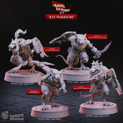 Rat Warriors - The Ballad of the Rat Plague - CastNPlay - Terrain Wargaming D&D DnD 28mm 32mm 40mm 54mm