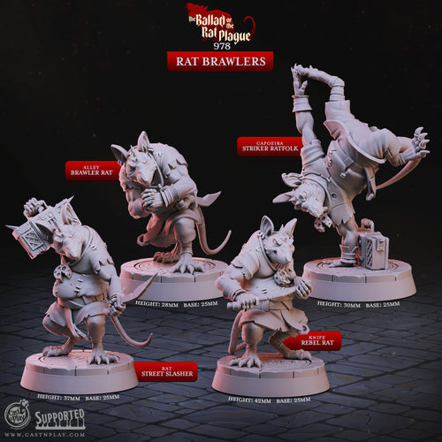 Rat Brawlers - The Ballad of the Rat Plague - CastNPlay - Terrain Wargaming D&D DnD 28mm 32mm 40mm 54mm