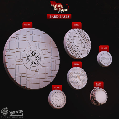 Bard Bases - The Ballad of the Rat Plague - CastNPlay - Terrain Wargaming D&D DnD 28mm 32mm 40mm 54mm