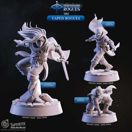 Caped Rogues - Nightdagger Rogues - CastNPlay - Terrain Wargaming D&D DnD 28mm 32mm 40mm 54mm