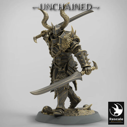 Olaf's Light Soldier with Dual Swords - Attack - Unchained - Rescale Miniatures - Wargaming D&D DnD