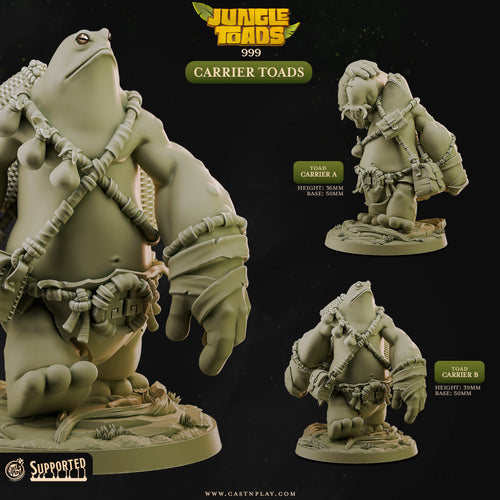 Carrier Toads - Jungle Toads - CastNPlay - Terrain Wargaming D&D DnD 28mm 32mm 40mm 54mm