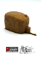 Load image into Gallery viewer, Abandoned Camper Caravan - Brave New Worlds - Printable Scenery Wasteworld Gaslands Terrain Scatter D&amp;D DnD