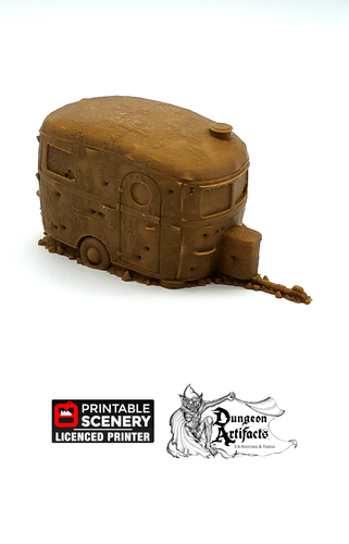 Abandoned Camper Caravan - Brave New Worlds - Printable Scenery Wasteworld Gaslands Terrain Scatter D&D DnD