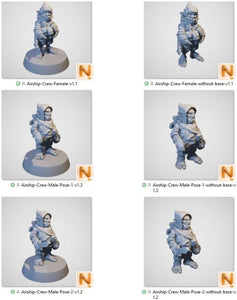 Airship Crew - Rise of the Halflings - Printable Scenery - Terrain, Wargaming, D&D, DnD 28mm 32mm 40mm 54mm