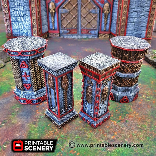 Ancient Columns  - Dwarves, Elves and Demons - Printable Scenery Terrain Wargaming D&D DnD