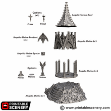 Load image into Gallery viewer, Angelic Shrine of Darkness - Darkness &amp; Desolation - Printable Scenery - SystemHEX Terrain D&amp;D DnD
