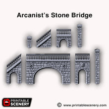 Load image into Gallery viewer, Arcanist Stone Bridge  - Shadowfey - Printable Scenery Terrain Wargaming D&amp;D DnD