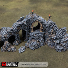 Load image into Gallery viewer, Archway of Desolation - Darkness &amp; Desolation - Printable Scenery - SystemHEX Terrain D&amp;D DnD
