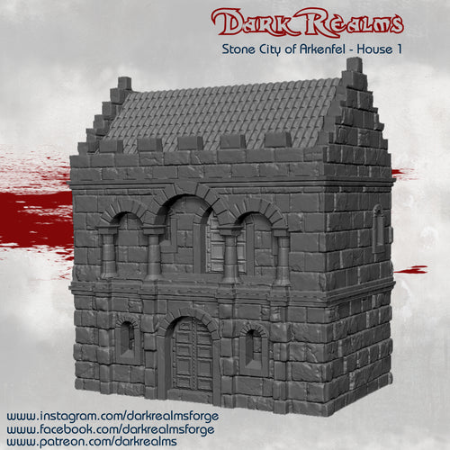Stone City House 1 - Arkenfel - Dark Realms Terrain Wargaming D&D DnD