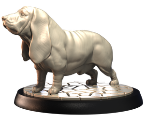 Basset Hound - Dogs Vol 1 - 3D IP Studios - Terrain Wargaming D&D DnD 28mm 32mm 40mm 54mm 75mm 100mm 125mm