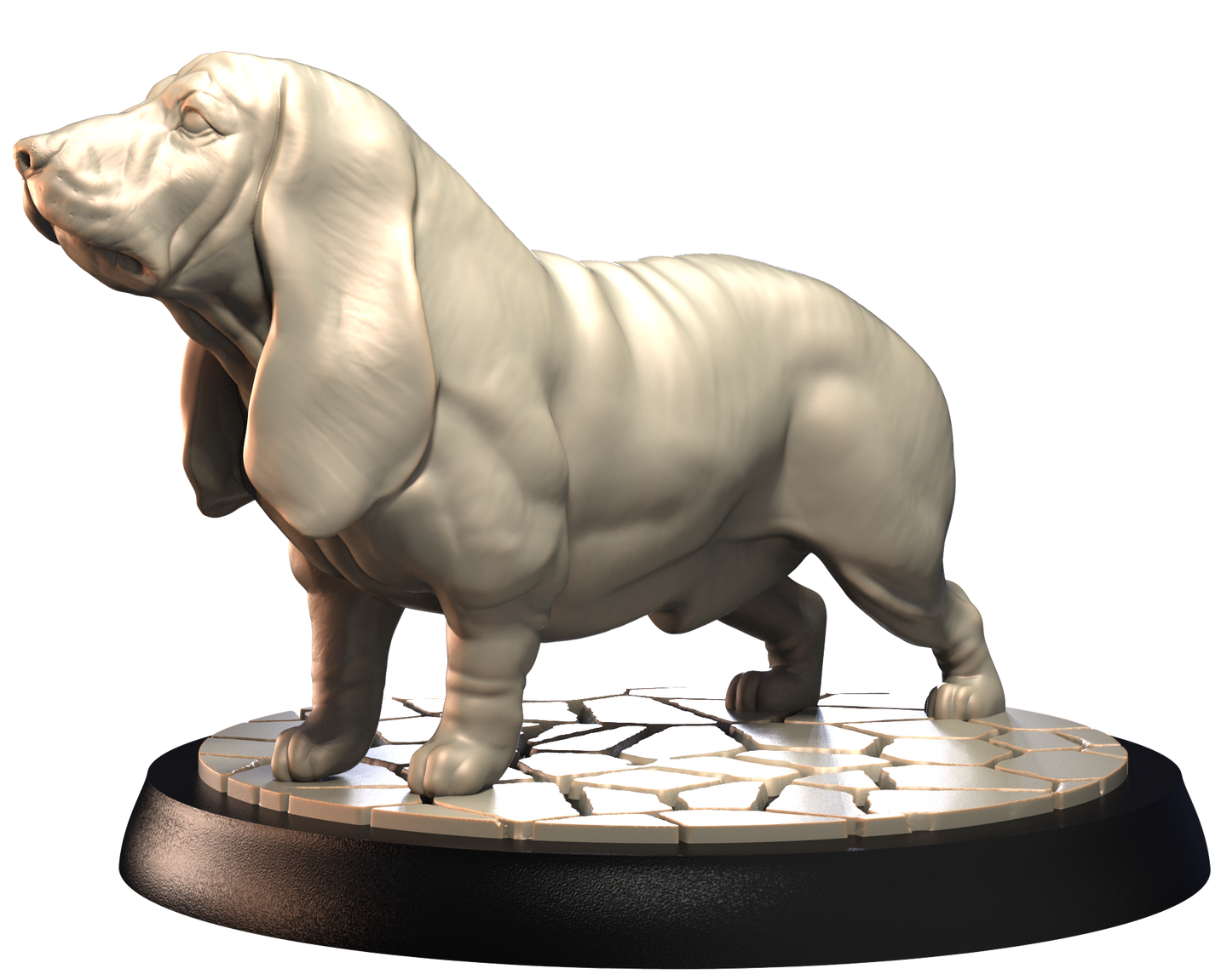 Basset Hound - Dogs Vol 1 - 3D IP Studios - Terrain Wargaming D&D DnD 28mm 32mm 40mm 54mm 75mm 100mm 125mm