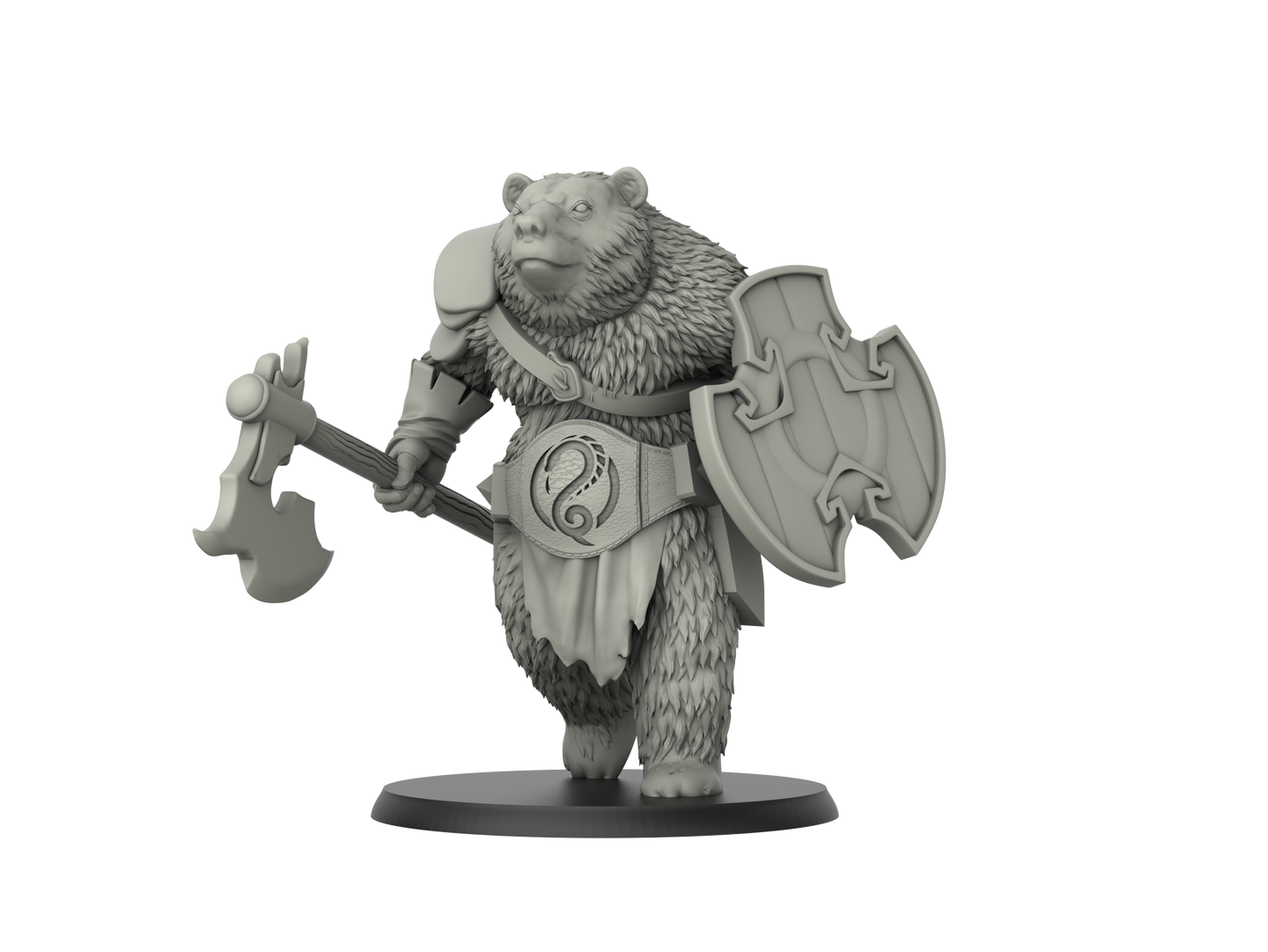 Bear Man - Fantastic Creatures Set - 3D IP Studios - Terrain Wargaming D&D DnD 28mm 32mm 40mm 54mm 75mm 100mm 125mm
