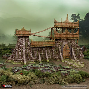 Bamboo Fort - The Gloaming Swamps - Printable Scenery Terrain Wargaming D&D DnD