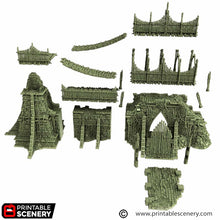 Load image into Gallery viewer, Bamboo Fort - The Gloaming Swamps - Printable Scenery Terrain Wargaming D&amp;D DnD