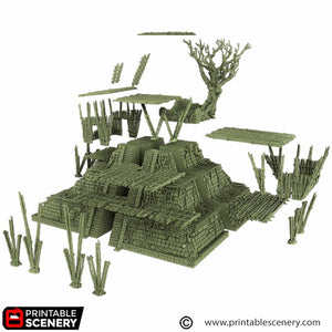 Bamboo Temple - The Gloaming Swamps - Printable Scenery Terrain Wargaming D&D DnD