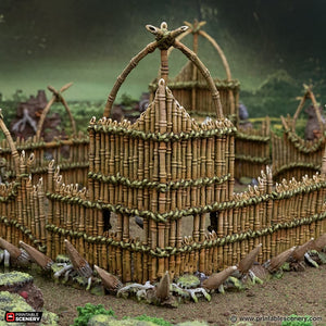 Bamboo Barricades  - The Gloaming Swamps - Printable Scenery Terrain Wargaming D&D DnD