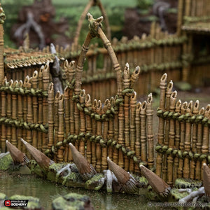 Bamboo Barricades  - The Gloaming Swamps - Printable Scenery Terrain Wargaming D&D DnD