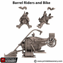 Load image into Gallery viewer, Barrel Rider Bike - Rise of the Halflings - Printable Scenery - Terrain, Wargaming, D&amp;D, DnD 28mm 32mm 40mm 54mm
