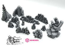 Load image into Gallery viewer, Basalt Scatter Terrain - 3DHexes Wargaming Terrain D&amp;D DnD
