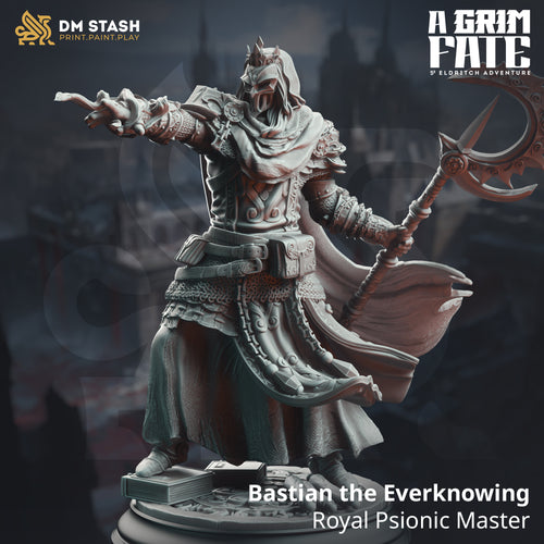 Bastian the Everknowing Royal Psionic Master - A Grim Fate  - DM Stash - Wargaming D&D DnD, 28mm, 32mm, 40mm, 54mm, 75mm, 100mm, 125mm