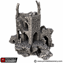 Load image into Gallery viewer, Blighted Stairway - Darkness &amp; Desolation - Printable Scenery - SystemHEX Terrain D&amp;D DnD