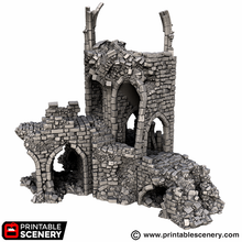 Load image into Gallery viewer, Blighted Stairway - Darkness &amp; Desolation - Printable Scenery - SystemHEX Terrain D&amp;D DnD