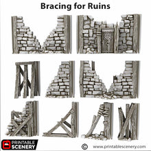 Load image into Gallery viewer, Bracing for Ruins - Cities of Ramshackle and Ruin - Printable Scenery - Terrain, Wargaming, D&amp;D, DnD