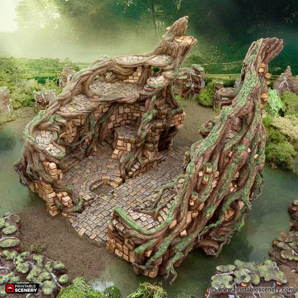 Brackencourt Fortress - The Gloaming Swamps - Printable Scenery Terrain Wargaming 10mm 15mm 20mm 25mm 28mm 32mm 40mm 54mm D&D DnD