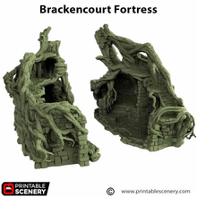 Load image into Gallery viewer, Brackencourt Fortress - The Gloaming Swamps - Printable Scenery Terrain Wargaming 10mm 15mm 20mm 25mm 28mm 32mm 40mm 54mm D&amp;D DnD