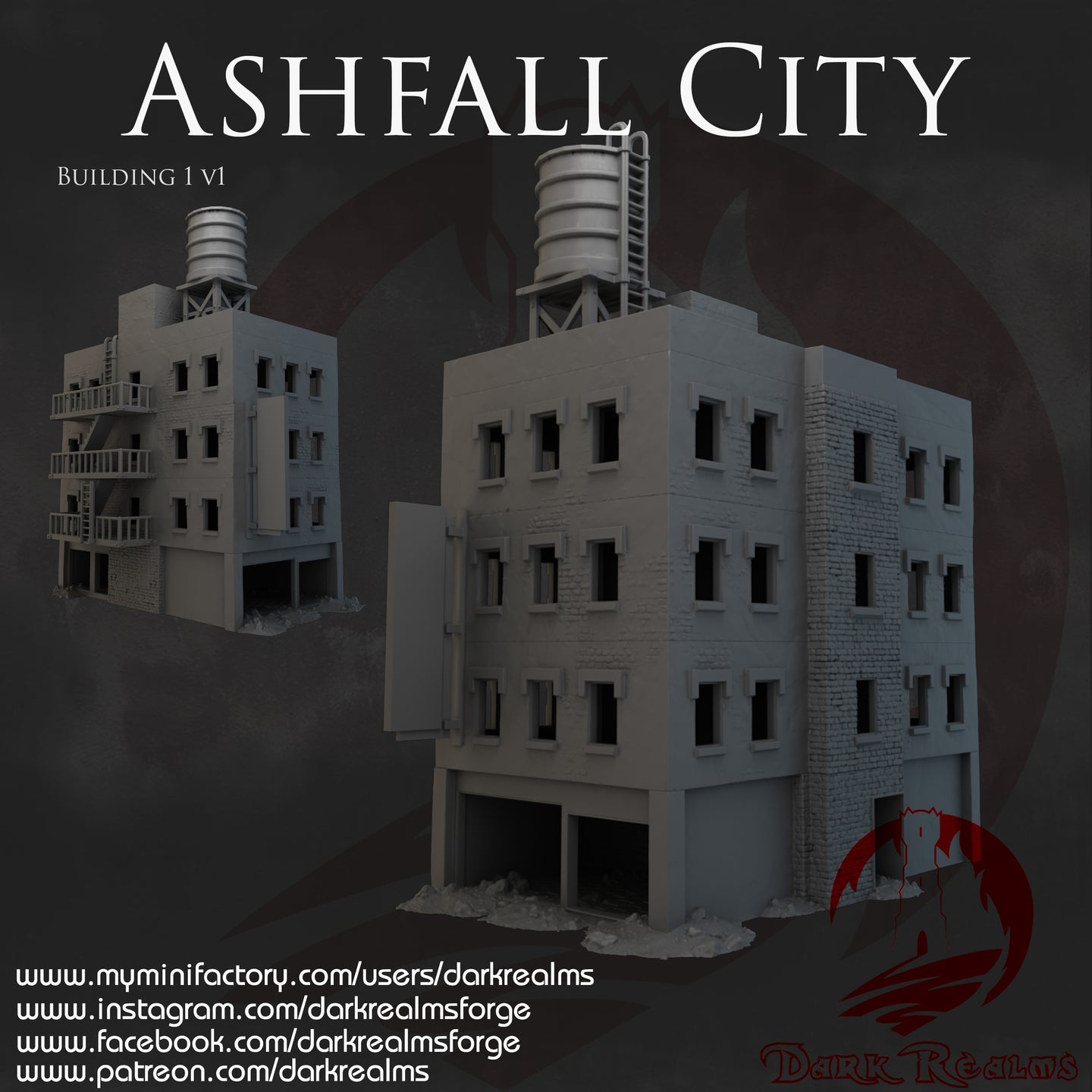Building 1 - Ashfall City - Dark Realms Terrain Wargaming D&D DnD
