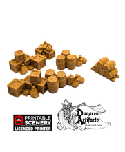 Load image into Gallery viewer, Cargo Piles - The Lost Islands 15mm 28mm 32mm Wargaming Terrain D&amp;D, DnD
