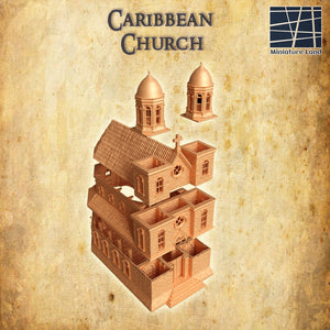 Caribbean Church - Miniatureland Terrain Wargaming D&D DnD
