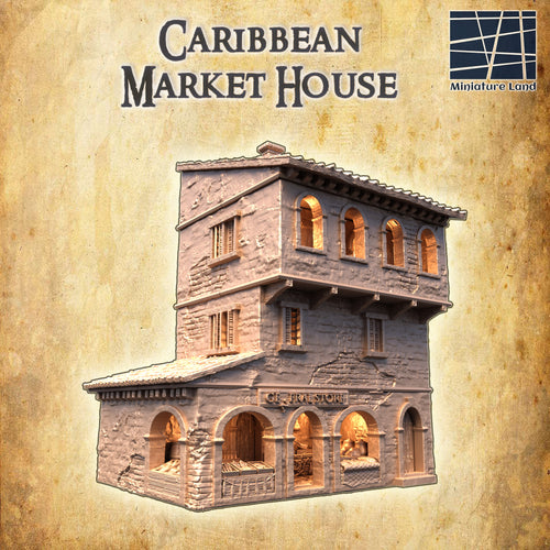 Caribbean Market House - Miniatureland Terrain Wargaming D&D DnD