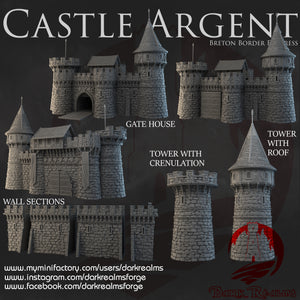 Breton Border Fortress Gate and Walls - Castle Argent - Dark Realms Terrain Wargaming D&D DnD