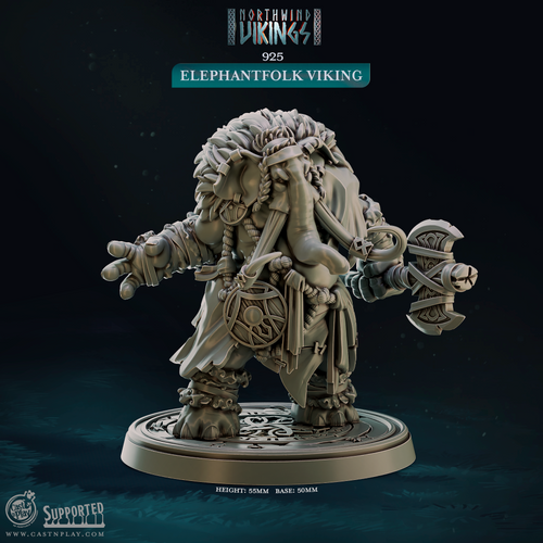 Elephantfolk Viking - Northwind Vikings - CastNPlay - Terrain Wargaming D&D DnD 28mm 32mm 40mm 54mm