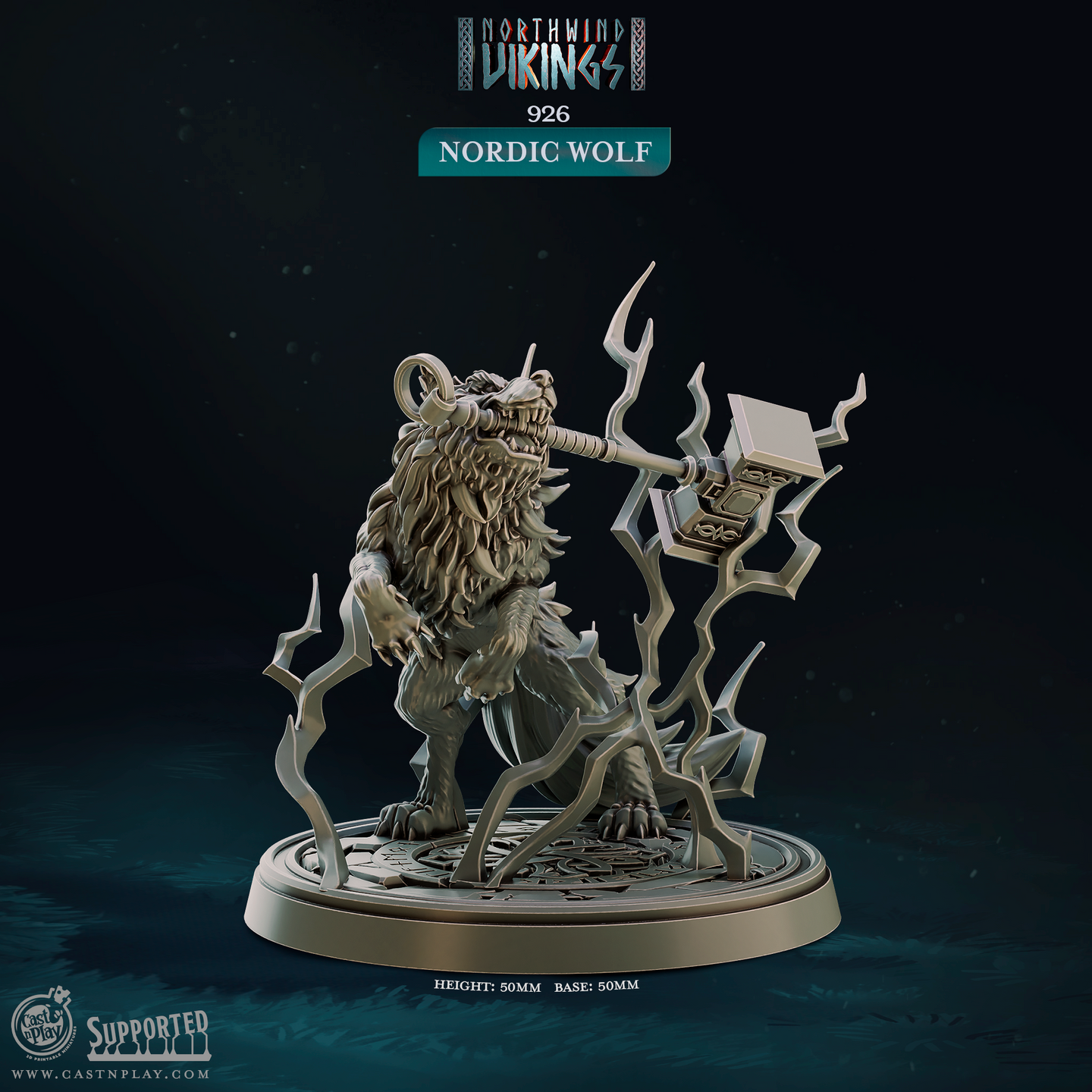 Nordic Wolf - Northwind Vikings - CastNPlay - Terrain Wargaming D&D DnD 28mm 32mm 40mm 54mm