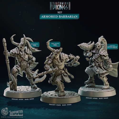 Armored Barbarians - Northwind Vikings - CastNPlay - Terrain Wargaming D&D DnD 28mm 32mm 40mm 54mm