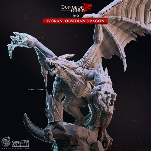Ivoran, Obsidian Dragon - Dungeon Guild - CastNPlay - Terrain Wargaming D&D DnD 28mm 32mm 40mm 54mm