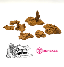 Load image into Gallery viewer, Cave Floor Scatter - Crossroads Fungal Tunnels - 3DHexes Wargaming Terrain D&amp;D DnD
