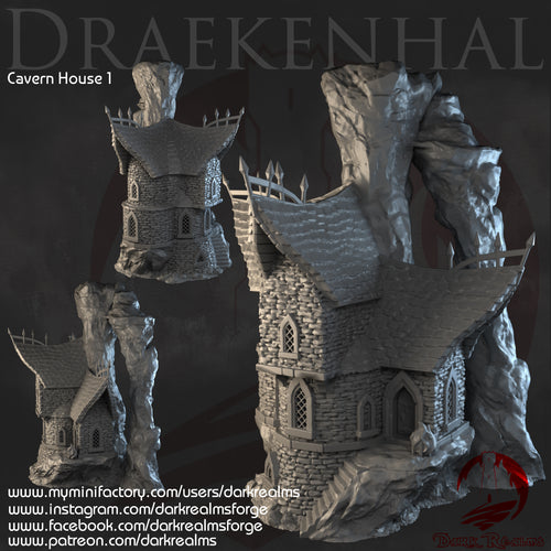 Cavern House 1 - Drakenhal - Dark Realms Terrain Wargaming D&D DnD