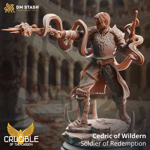 Cedric of Wildern Soldier of Redemption - Crucible of the Chosen  - DM Stash - Wargaming D&D DnD, 28mm, 32mm, 40mm, 54mm, 75mm, 100mm, 125mm