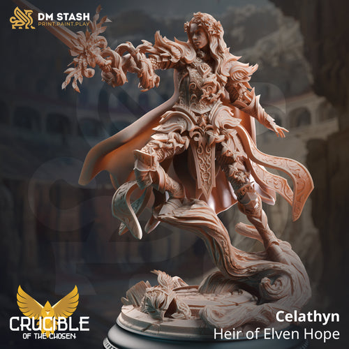 Celathyn Heir of Elven Hope - Crucible of the Chosen  - DM Stash - Wargaming D&D DnD, 28mm, 32mm, 40mm, 54mm, 75mm, 100mm, 125mm