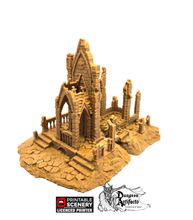 Load image into Gallery viewer, Hallowed Mausoleum Church - Shadowfey Wilds - Printable Scenery Grave Yard Cemetery Wargaming Terrain D&amp;D DnD