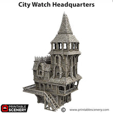 Load image into Gallery viewer, City Watch Headquarters - Cities of Ramshackle and Ruin - Printable Scenery - Terrain, Wargaming, D&amp;D, DnD
