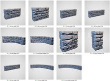 Load image into Gallery viewer, City Foundations Low Walls - Cities of Ramshackle and Ruin - Printable Scenery - Terrain, Wargaming, D&amp;D, DnD