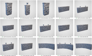 City Foundation Port Walls - Cities of Ramshackle and Ruin - Printable Scenery - Terrain, Wargaming, D&D, DnD