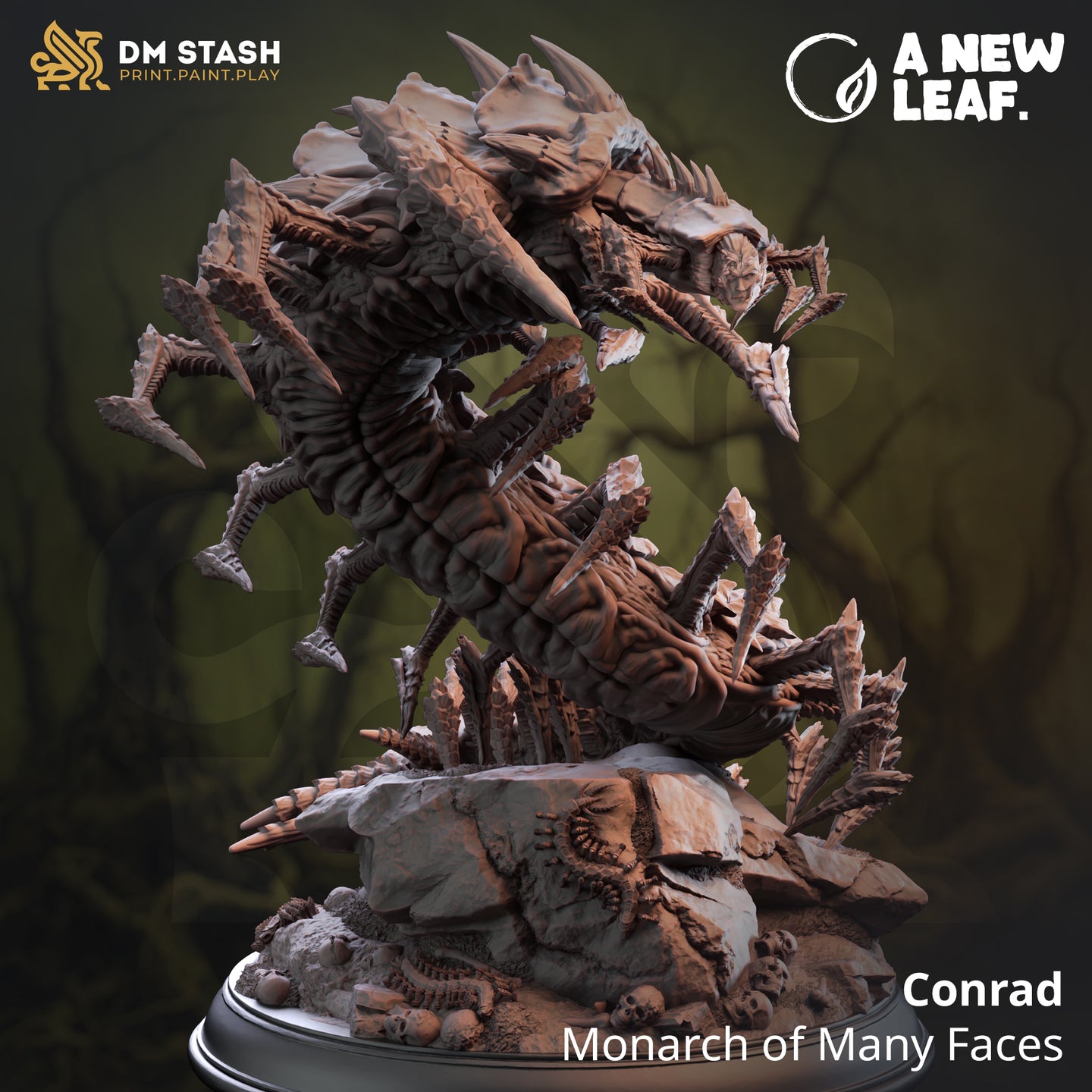 Centipede Conrad Monarch of Many Faces - A New Leaf - DM Stash - Wargaming D&D DnD, 28mm, 32mm, 40mm, 54mm