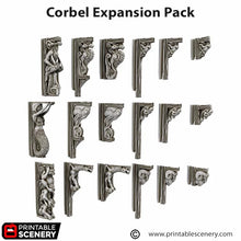 Load image into Gallery viewer, Corbels - Cities of Ramshackle and Ruin - Printable Scenery - Terrain, Wargaming, D&amp;D, DnD 28mm 32mm 40mm 54mm