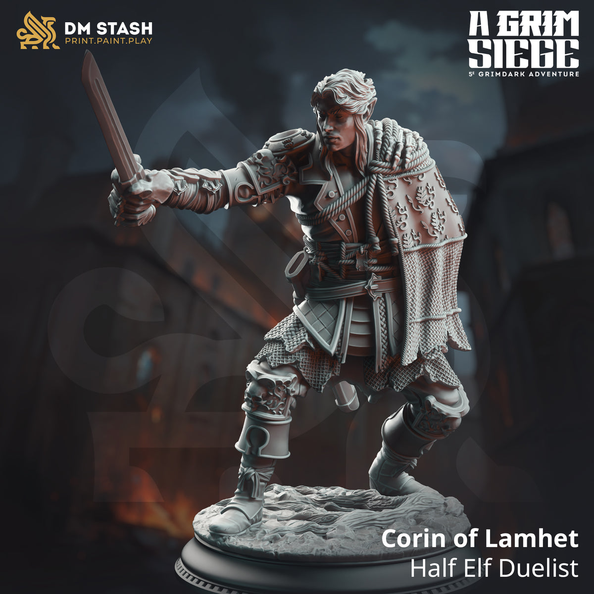 Corin of Lamhet, Half Elf Duelist - A Grim Siege - DM Stash - Terrain ...